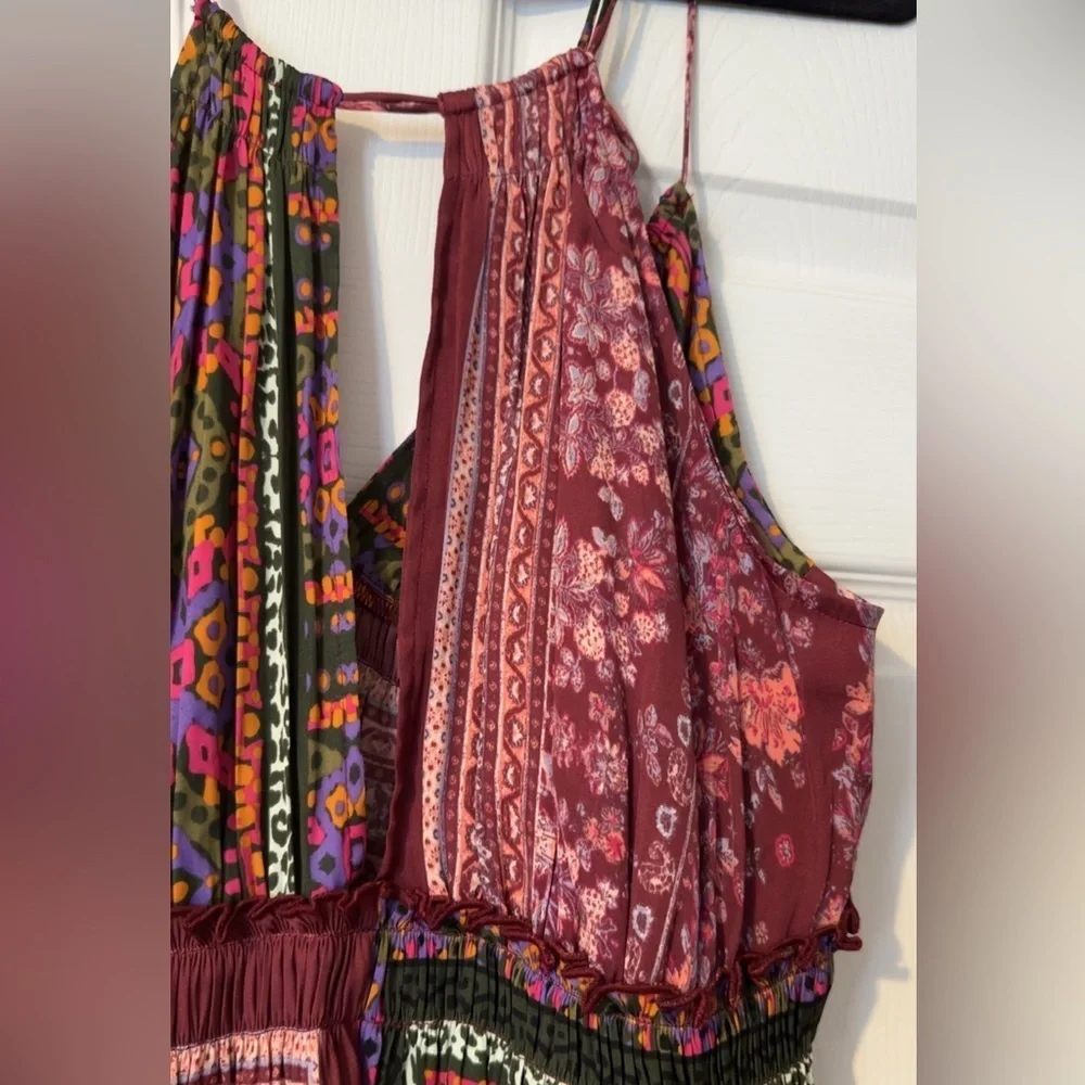 Free People Billini Patchwork Halter Top - Pink and Purple